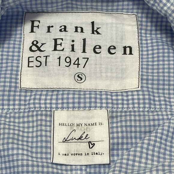 Frank Eileen Luke Button Dress Shirt Men Size S Check Preppy Workwear Modern Top - Picture 8 of 11